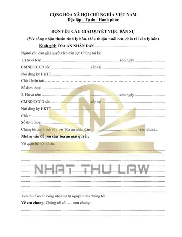 Mẫu Đơn Thuận Tình Ly Hôn - File Word Tải Mẫu Đơn Mới ... Mẫu Đơn Thuận Tình Ly Hôn - File Word Tải Mẫu Đơn Mới ...