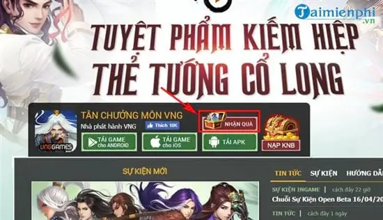 Hướng Dẫn Cách Nhập Code Tân Chưởng Môn Vng