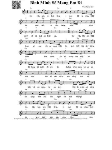 Binh Minh Se Mang Em Di (hold Me For A While) | Pdf