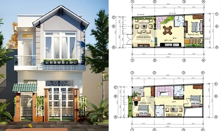 50+ Các Bản Vẽ Thiết Kế Nhà 2 Tầng Đẹp - Miễn Phí Thiết Kế