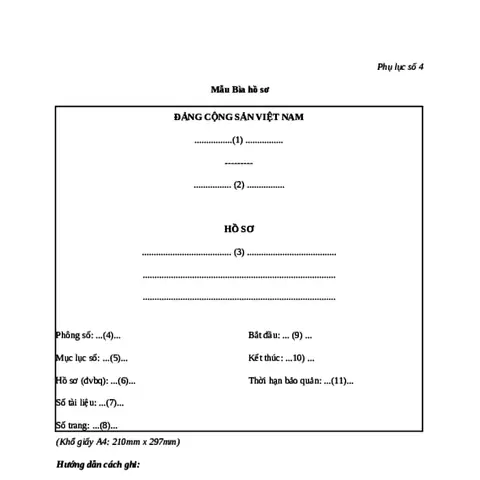 Mẫu Bìa Hồ Sơ Lưu Trữ Cơ Quan Mẫu Bìa Hồ Sơ Lưu Trữ Cơ Quan