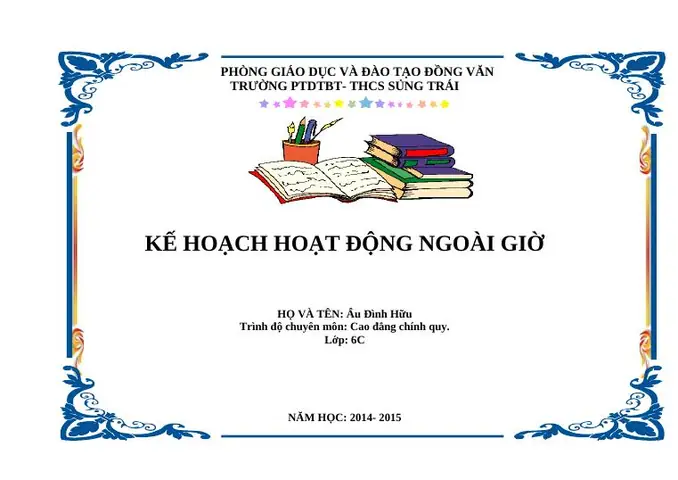 Mẫu Bìa Ngang Kế Hoạch Giảng Dạy - Giáo Án Khác - Âu Đình Hữu ...