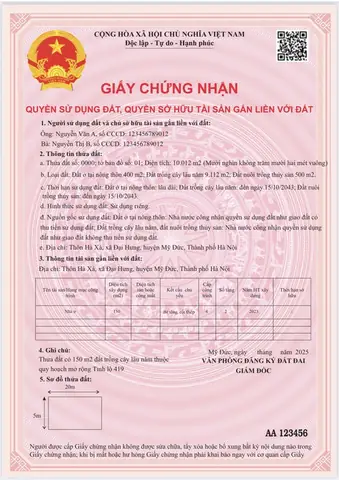 Chính Thức Áp Dụng Mẫu Giấy Chứng Nhận Quyền Sử Dụng Đất Mới ...