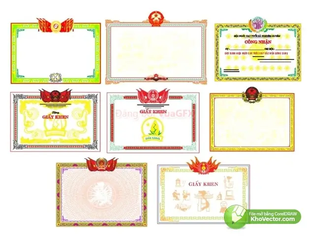 Tải Tổng Hợp Mẫu Giấy Khen Truyền Thống, Thiết Kế Corel