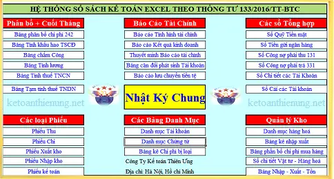Mẫu Sổ Sách Kế Toán Excel Theo Thông Tư 133 Và 200 Mới Nhất